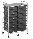 ECR4Kids ELR-011 20-Drawer Double-Wide Mobile Organizer Color: Smoke Gray