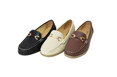 Women' Soft Faux Leather Moccasin Loafer Slip On Shoes (Miss-07/Vivi-04)