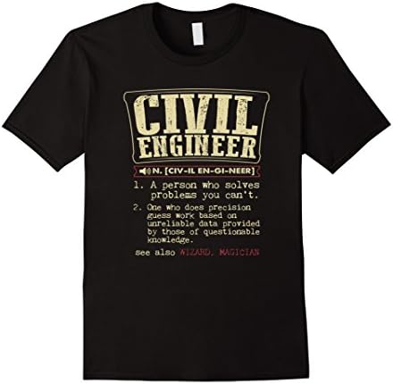 Men's Civil Engineer Engineering T shirt - Civil Engineer Gift XL Black