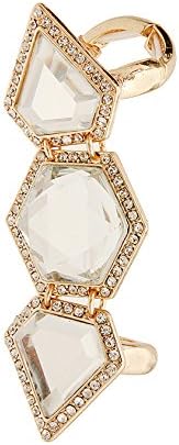 Geometric Clear Glass Rhinestone Full Finger Shield Armor Knuckle Ring