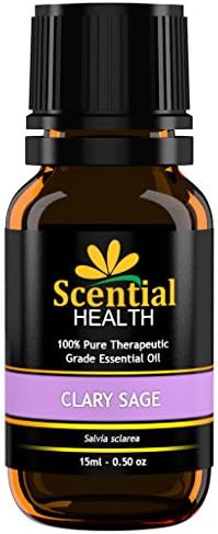 Scential Health Clary Sage Essential Oil 15ml (.5oz) 100% Certified Pure Therapeutic Grade Essential Oil With No Fillers, Bases or Additives AND ZERO Carrier Oils