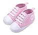 Cute Infant Toddler Baby Soft Sneaker Anti-skid Prewalker Casual Lace-up Canvas Trainers Crib Shoes Pink
