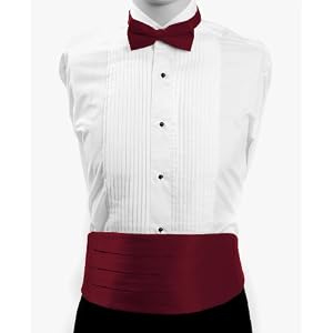 Mens Poly Satin Bow Tie and Cummerbund Sets with Free Gift Box