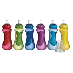 N�by 1214 Easy Grip Sport Sipper Trinkflasche 300ml mit auslaufsicherem Trinkhalmaufsatz aus weichem Silikon f�r variablen Trinkfluss, ab 9 Monate, 1 St�ck, Farbe nicht frei w�hlbar