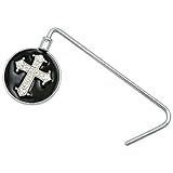 Black Ornate Rhinestone Cross Handbag Holder Hanger