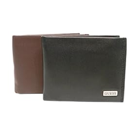 Guess Genuine Leather Luxury Bi-Fold Passcase Wallet in Gift Box