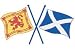 Scottish Gifts - Scottish Car Sticker - Crossed Scotland Flags - Saltire & Lion Rampant - UK Gifts