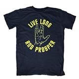 Star Trek T-Shirt Live Long and Prosper Original Series Navy T Shirt