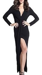 Plunging Neck Stretchy Long Sleeves Brocade  Dress