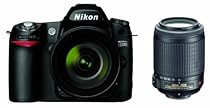 Nikon D80 10.2MP Digital SLR Camera Kit with 18-55mm f/3.5-5.6G AF-S DX VR & 55-200mm f/4-5.6G ED IF AF-S DX VR Nikkor Zoom Lenses