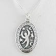 Star Dancer Sterling Silver Oval Pendant on 16" Box Chain, #8512