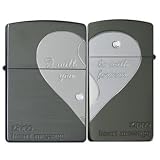ZIPPO (ジッポー) ライター GM&SS&SPコンビメッキ + スワロフスキー ペアハートGM1 (いつまでも一緒に).MB