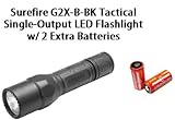 Surefire G2X-B-BK Pro Tactical Single-Output LED Flashlight Black w/ 2 Batteries