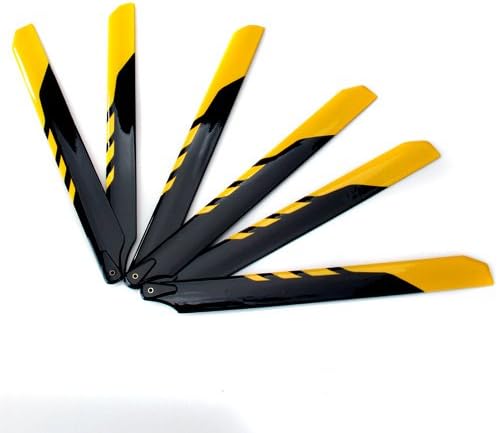 6pcs 325mm Rotor Main Blade For Trex 450XL SE - Black and Yellow / Length: Approx. 325mm / 12.8 Inch
