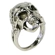 Skull W/ Skeleton Arms Sterling Silver Ring