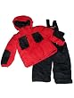 Little Boys and Toddler Pulse Capsule 2pc Snowboard Ski Coat Jacket Set, Snowsuit, Red/black 2T 3T 4T and 4/4 6 7 Snow Suit