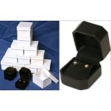 12 Black Leather Earring & Pendant Jewelry Gift Boxes