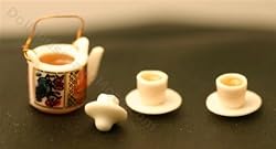 Miniature Pot of Tea in an Imari Pot with Teacups
