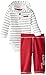 Calvin Klein Baby-Boys Newborn Thermal Stripes Bodysuit with Red Pants
