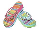 Girls Multi Dangling Beaded Flip Flops Sandals