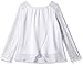 Amy Byer Girls' Big Bell Sleeve Blouse with Fringe Vest, White, Medium