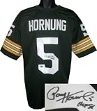 Paul Hornung Autographed/Hand Signed Green Bay Packers Green Prostyle Jersey HOF 86