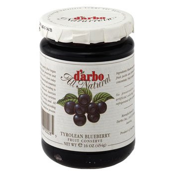 Tyrolean Blueberry Preserve   fruit conserve   16 oz/454 gr by Darbo, Austria.