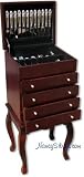 Wallace Queen Anne Silverware Chest with Spacious Upper Compartment and 4 Drawers - on Legs