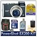 Canon PowerShot SX200 IS Digital Camera (Black),12.1 MP, 12x Optical Zoom, 3