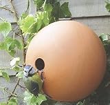 Review The Urban Garden  / terracotta coloured ceramic mounted bird ball (stylish bird house)