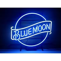 New Blue Moon Real Glass Neon Light Sign Home Beer Bar Pub Sign L21