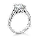 Diamond Engagement Ring in Platinum - Certified, Round, 2.35 Carat, H Color, SI1 Clarity