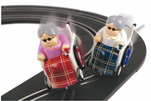 Childrens Toyshop  Toys : Racing granny in wheelchair game - like scalextrix but with grannies