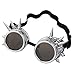 Leegoal(TM) Vintage Steampunk Goggles Spiked Gothic Welding Cyber Punk Gothic Cosplay Glasses (Silver)