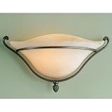 Murray Feiss WB1194CB One-Light Tuscan Villa Collection Wall Bracket, Corinthian Bronze with Beige Etruscan Glass Shade