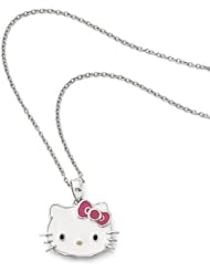 Sterling Silver w/GP Accent Hello Kitty® Enamel w/1&2in ext. Necklace