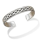 Sterling Silver Oxidized Braided Men's Cuff Bracelet