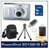 PowerShot SD1300 IS Digital ELPH Camera (Silver), 4214B001 12.1 Megapixel, 4x 28-112 mm Equivalent UA Zoom Lens, 2.7