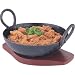 Wooden Base and Kahari Curry Dish - 6"Cast Iron Sizzler Hot Serving Dish & Wooden Stand - 9.5x5.5" - Create that authentic feel, serve your dishes sizzling at the table!