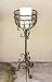Manual Woodworkers & Weavers 31-Inch Rustic Metal Floor Candleholder Stand with Fleur Di Lis Accents