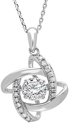Sterling Silver Dancing Simulated Diamond Pendant made with Swarovski Zirconia