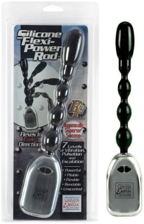 Wireless Vibrating Pulsating Multi Function Silicone Flexi-Power Rod - Black