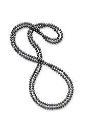 6.5-7mm 100" Endless Black Freshwater Pearl Necklace "AA" in Gift Box
