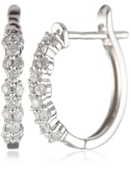 14k White Gold Diamond Hoop Earrings (1/4 cttw, H-I Color, I1-I2 Clarity)