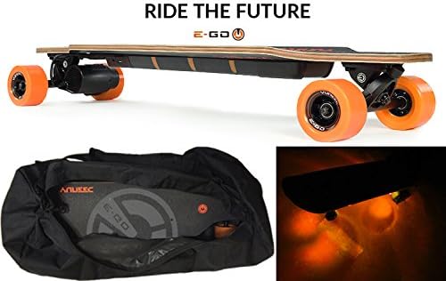 Yuneec E-Go Cruiser Electric Skateboard w/Travel Bag &amp; Orange LED Lights