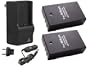 2 High Capacity Batteries and Multi Voltage Charger For Nikon D40, D40x, D60, D3000, D5000 Digital SLR Cameras