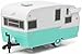 Shasta 15ft Airflyte Seafoam Green Trailer Hobby Exclusive 1/64 by Greenlight 29854