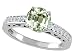 1.37 cts Genuine Green Amethyst and Diamond Solitaire Engagement Ring - 14kt White or Yellow Gold