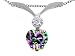 0.87 cts Heart Shape Mystic Rainbow Topaz Genuine 14K Gold and Genuine Diamond Pendant - 14kt White or Yellow Gold