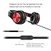 Headphones, Vomach On Ear Headphones with Mic Girls Headphones Wired Foldable Headphones with Microphone Red